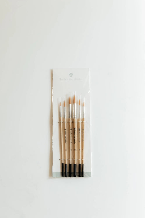 Round Tip Watercolor Brush Set - 6 Piece