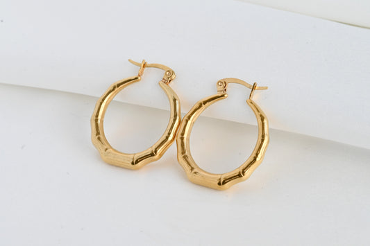 Round Molten Gold Hoops