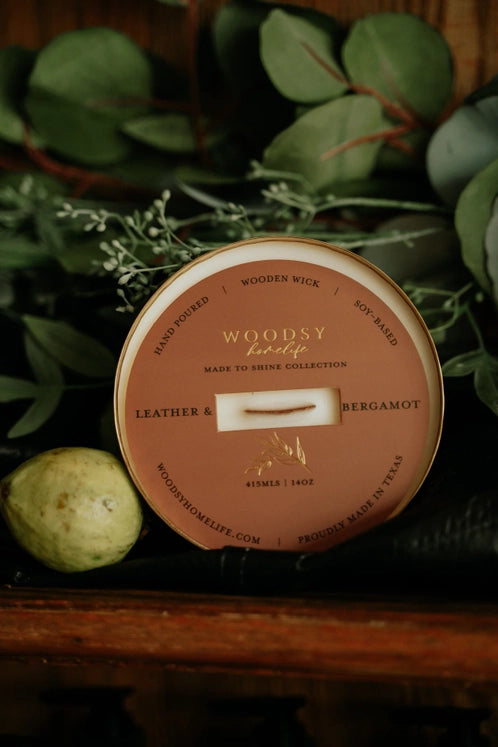 Leather & Bergamot Soy Candle