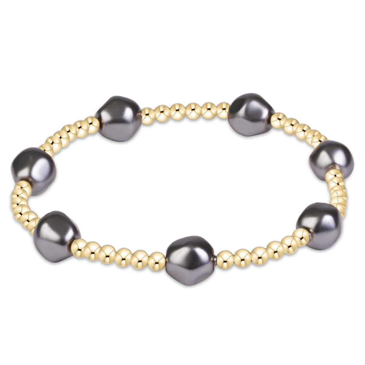 Admire Pearl Dark Grey Gold Bracelet