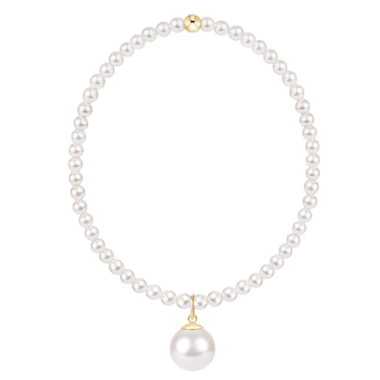 Classic Pearl 3mm Bracelet - 10mm Pearl Charm Bracelet