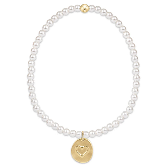 Classic Pearl Inspire Love Charm Bracelet - Extends