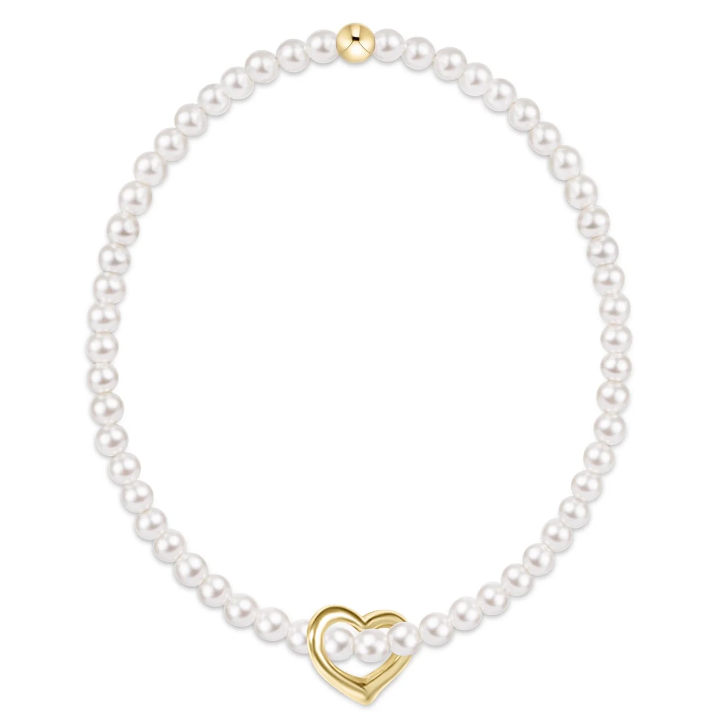Classic Pearl Love Charm Bracelet - 3mm