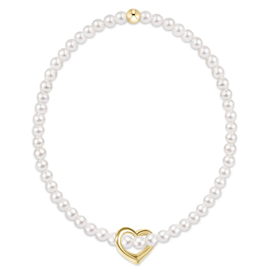 Classic Pearl Love Charm Bracelet - 3mm