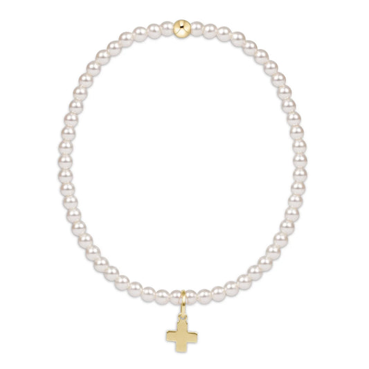 Pearl Signature Cross Charm Bracelet - Egirl