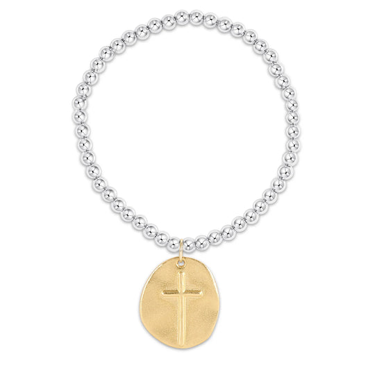 Mixed Metal Inspire Charm Bracelet