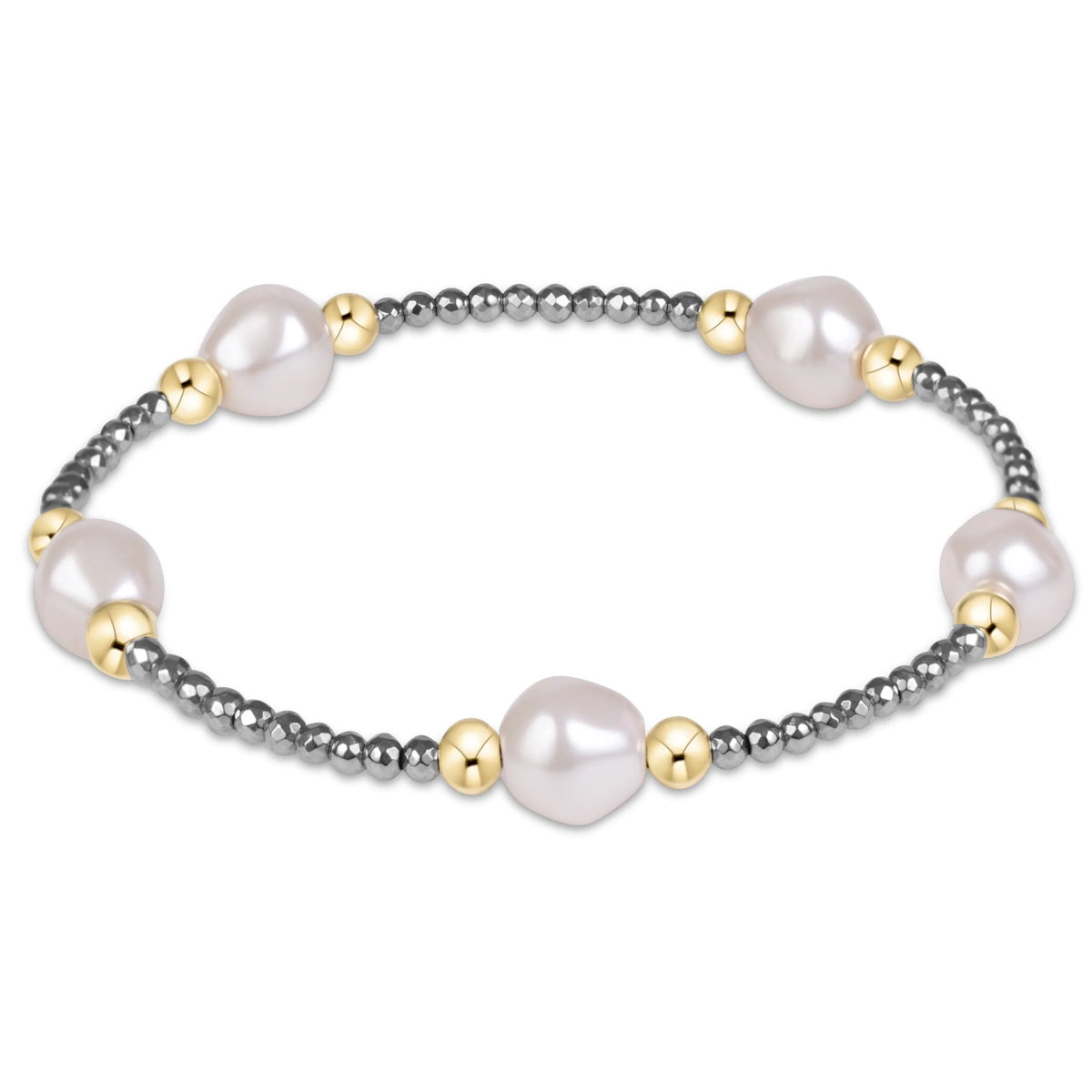 Purpose Admire Pearl Silver Faceted Hematite Bracelet
