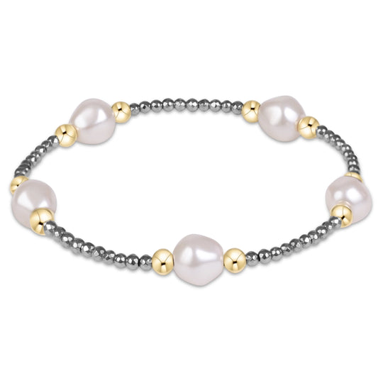 Purpose Admire Pearl Silver Faceted Hematite Bracelet