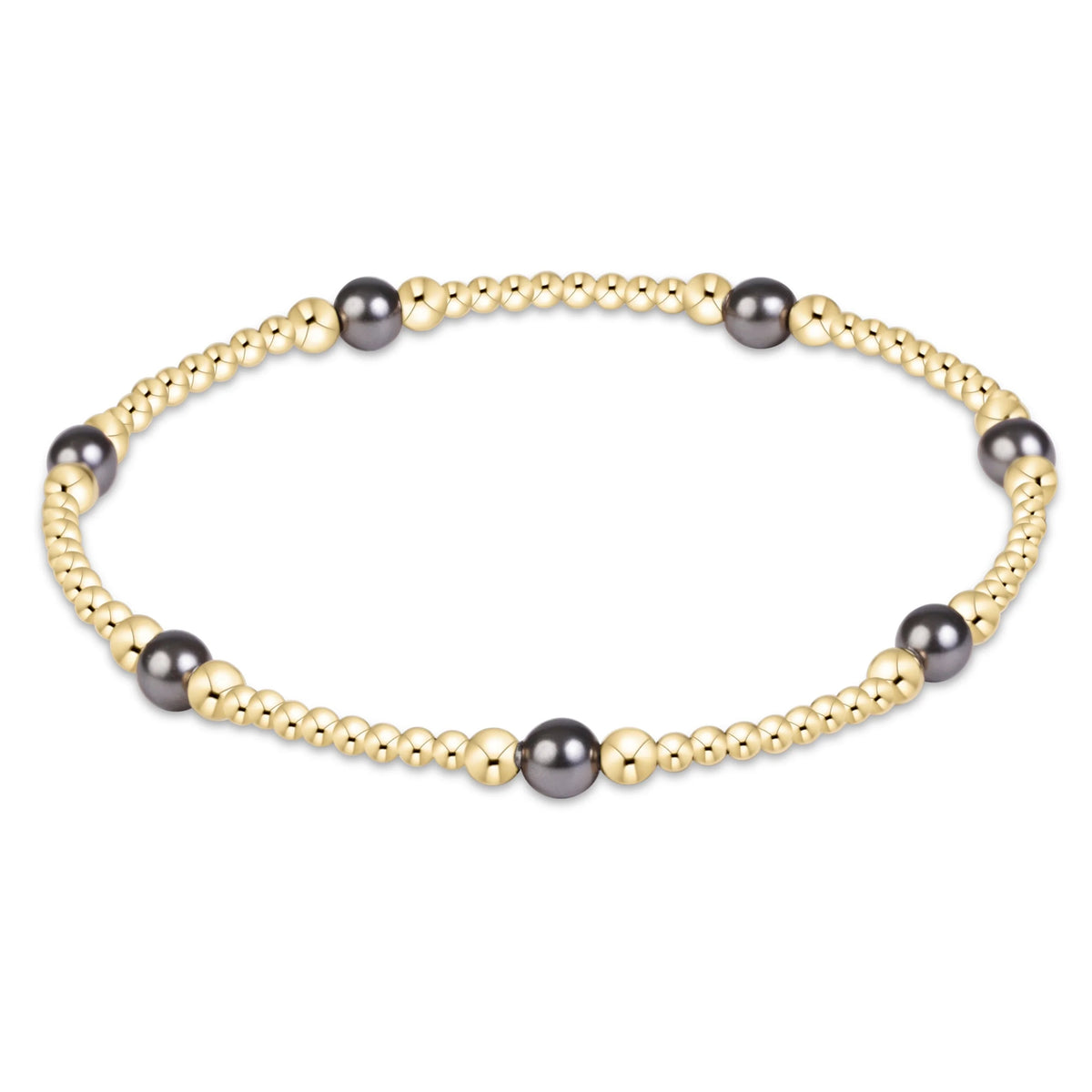 Purpose Pearl Dark Grey Gold Bracelet