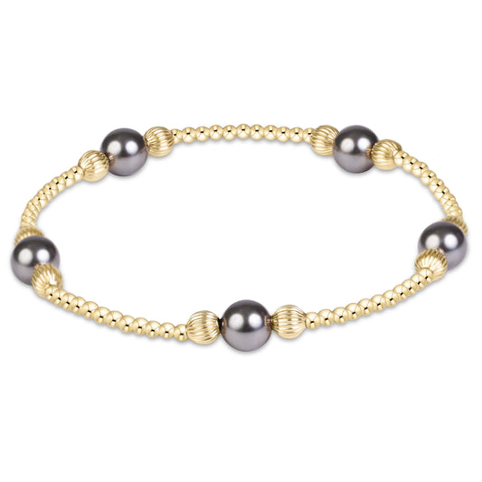 Purpose Pearl Dark Grey Dignity Gold Bracelet