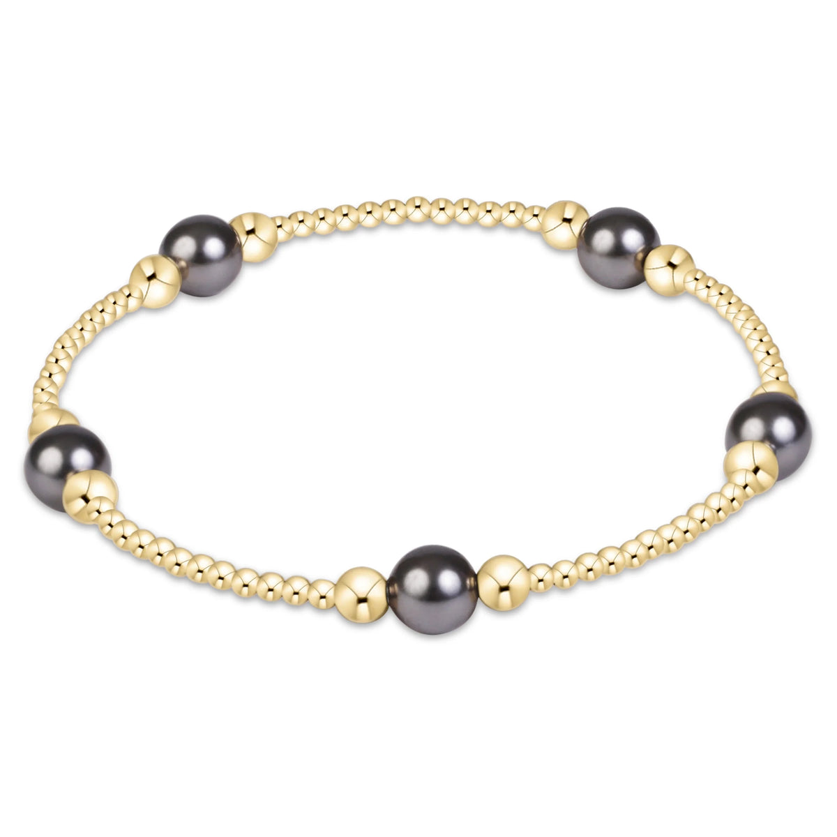 Purpose Pearl Dark Grey Gold Bracelet