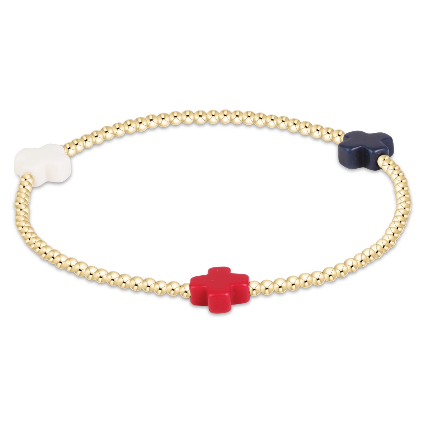Firecracker Signature Cross 2mm Gold Bracelet - Egirl