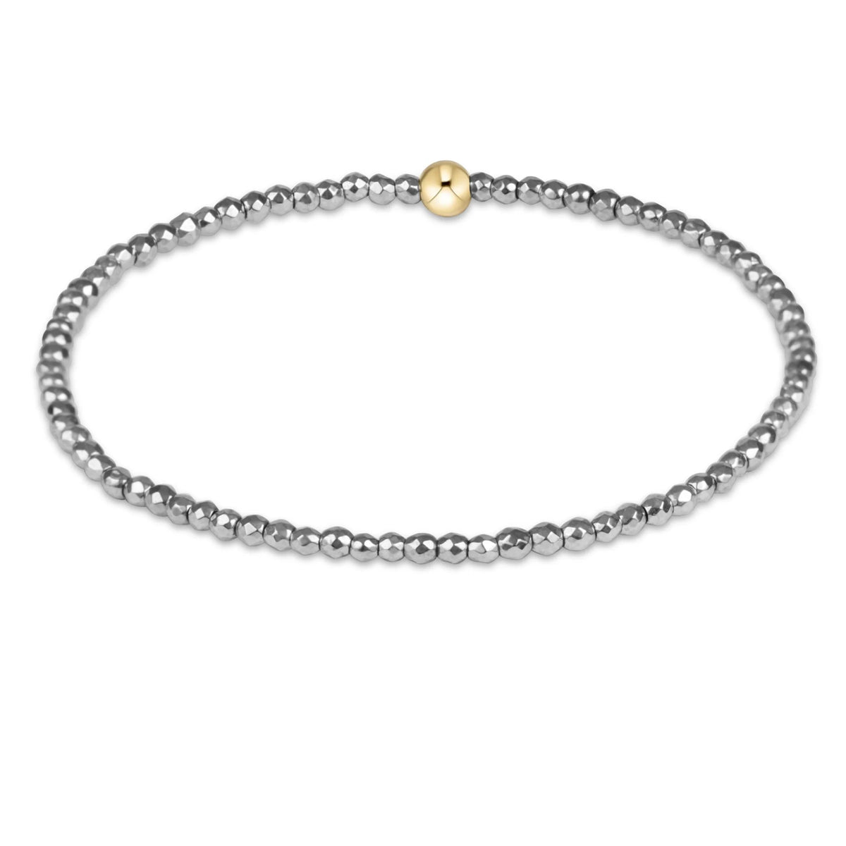 Classic Silver Faceted Hematite Bracelet - Extends
