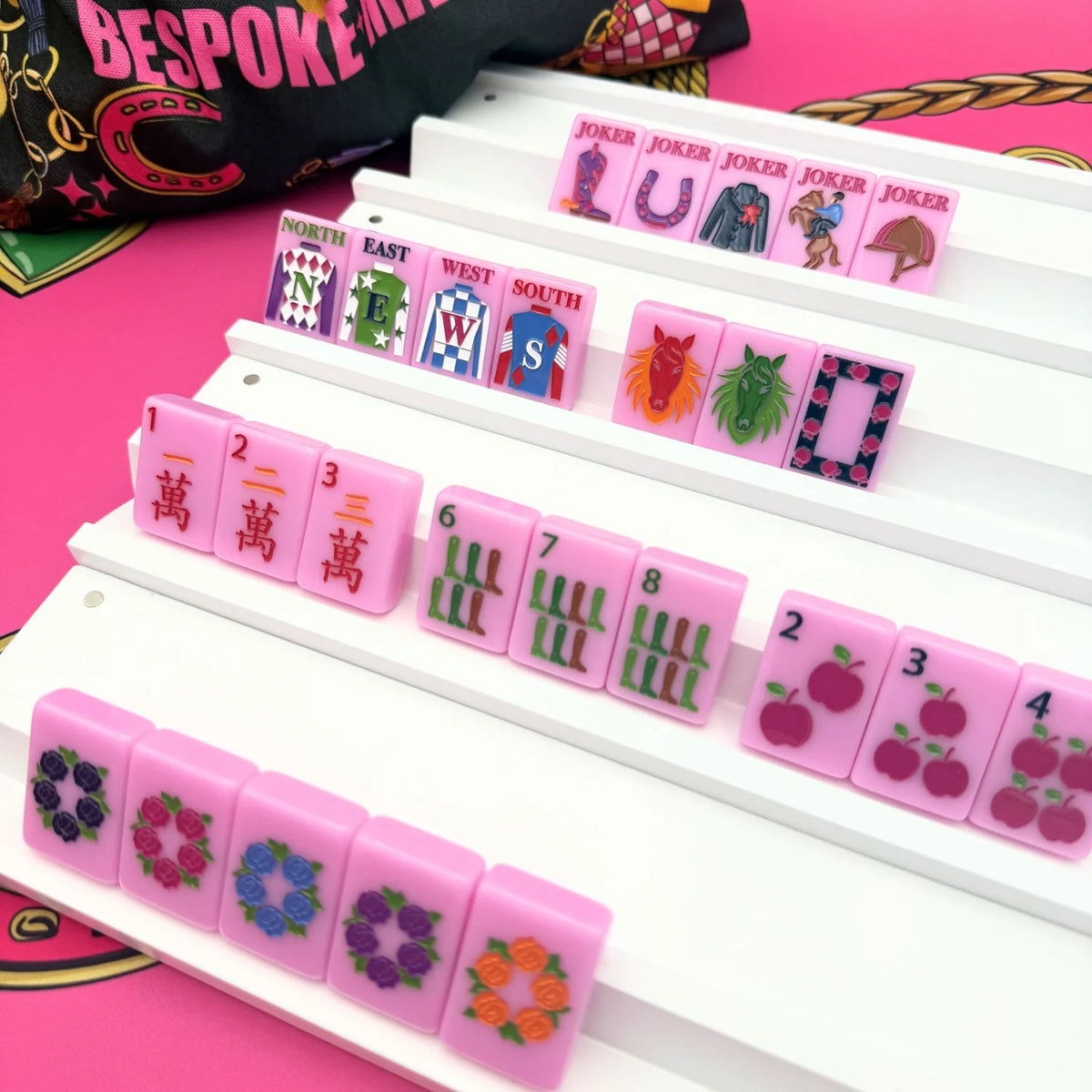 Year of the Horse Mahjong Tiles - Saddle Pink