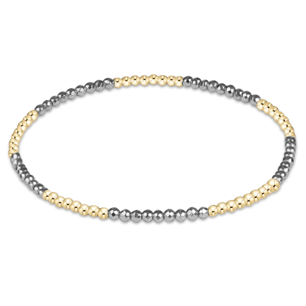 Blissful Silver Faceted Hematite Bracelet