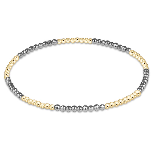 Blissful Silver Faceted Hematite Bracelet