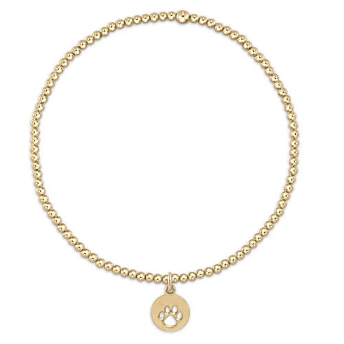 Classic 2mm Paw Print Charm Bracelet - Egirl
