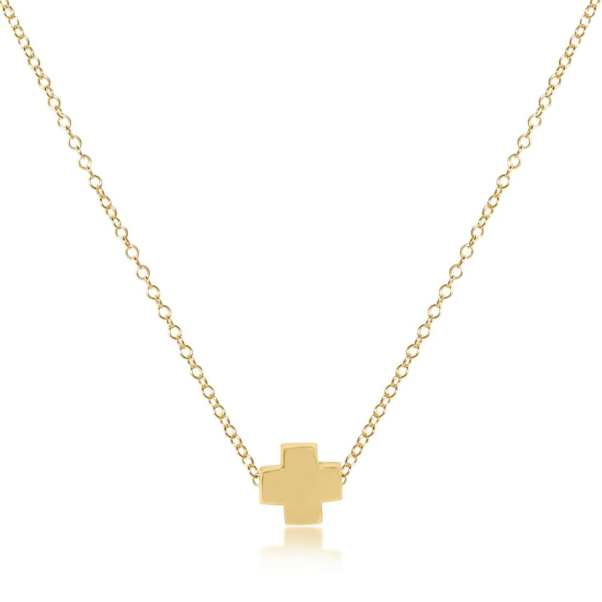 16" Gold Signature Cross Necklace