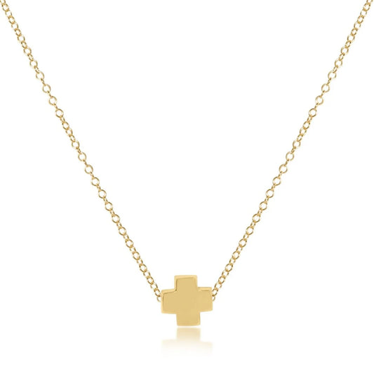 16" Gold Signature Cross Necklace