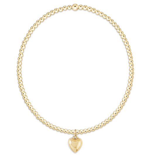Classic Gold 2mm Love Plush Charm Bracelet