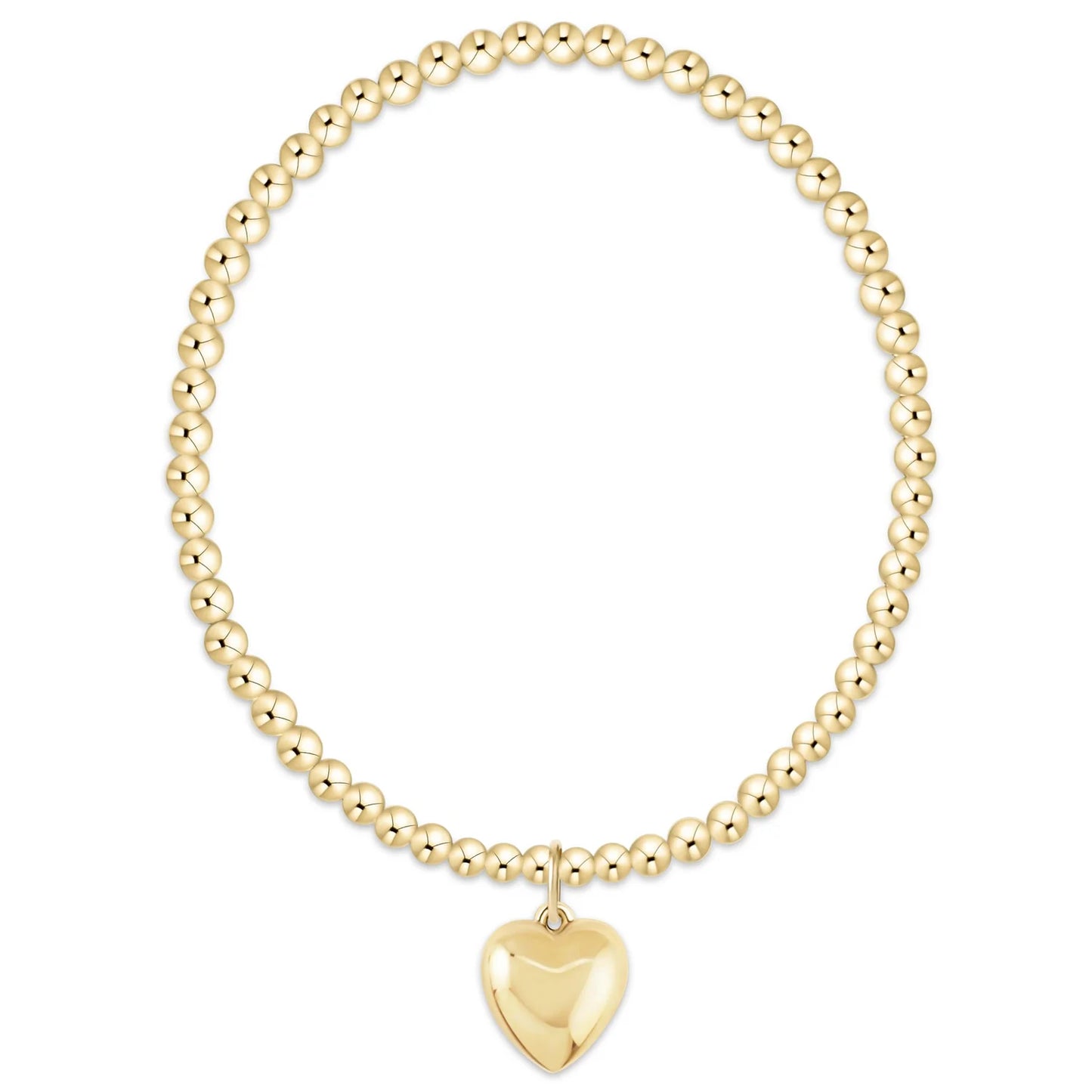 Classic Gold 3mm Love Plush Charm Bracelet