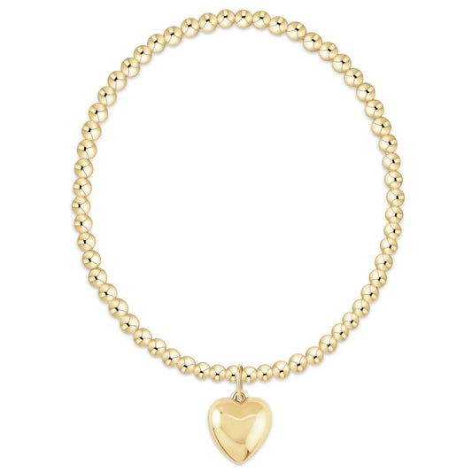Classic Gold 3mm Love Plush Charm Bracelet