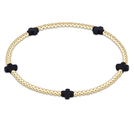 Signature Cross Small 2mm Gold Bracelet - Egirl
