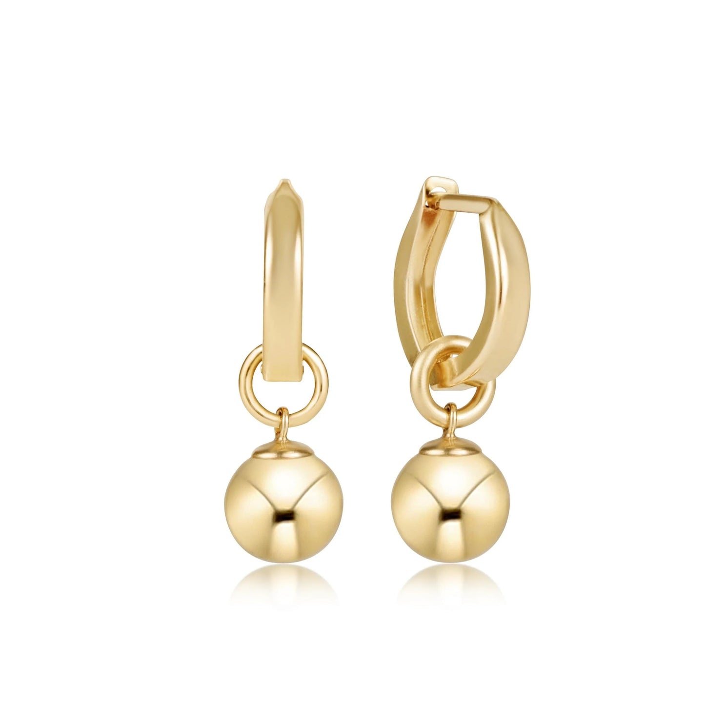 Gold Huggie 0.5" hoop - 8mm Charm