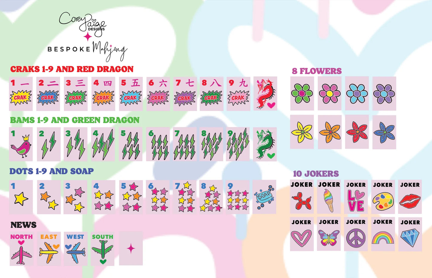 Bespoke x Corey Paige Color Crush Mahjong Tiles - Powder Pink
