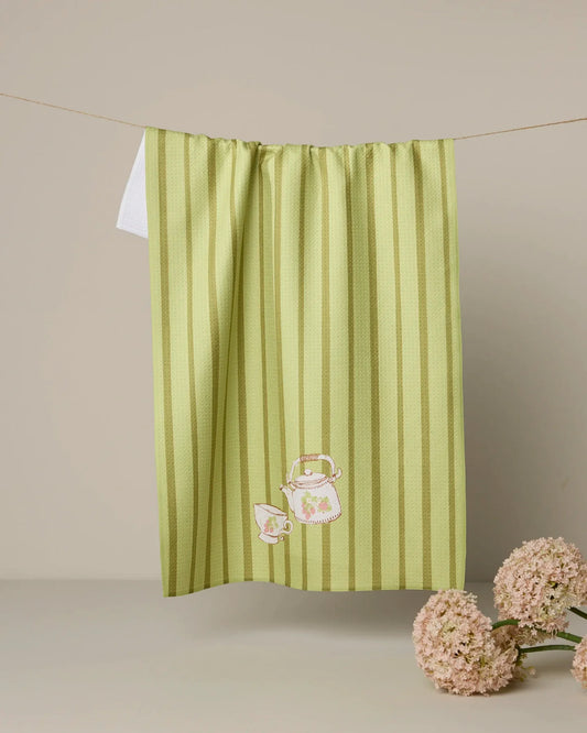 Strawberry Spring Green Tea Towel