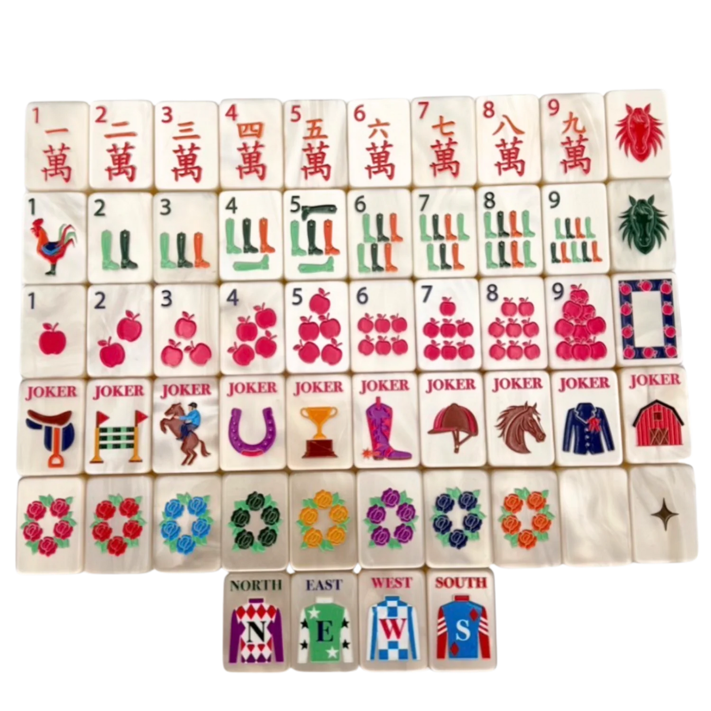 Year of the Horse Mahjong Tiles - Pearl Cream