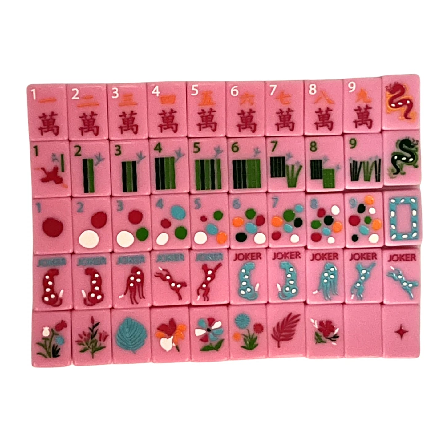 Springtime Safari Mahjong Tiles - Petal Pink
