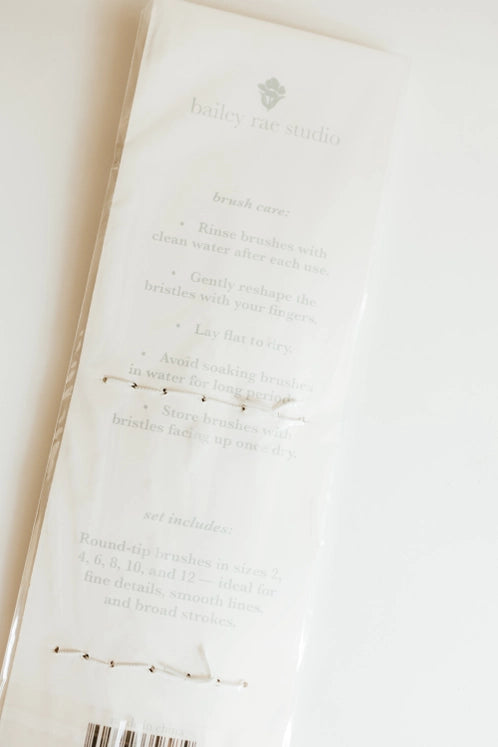 Round Tip Watercolor Brush Set - 6 Piece