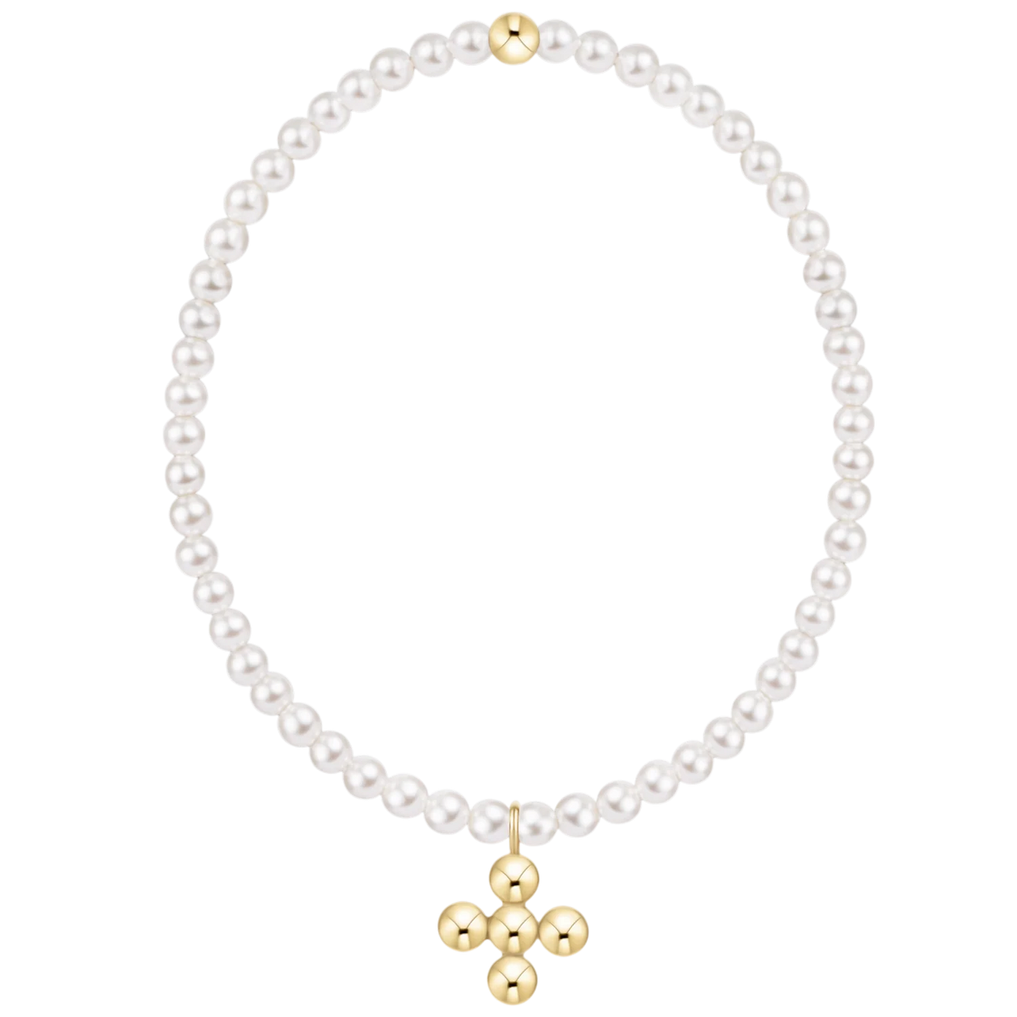 Classic Pearl Beaded Signature Cross Charm Bracelet