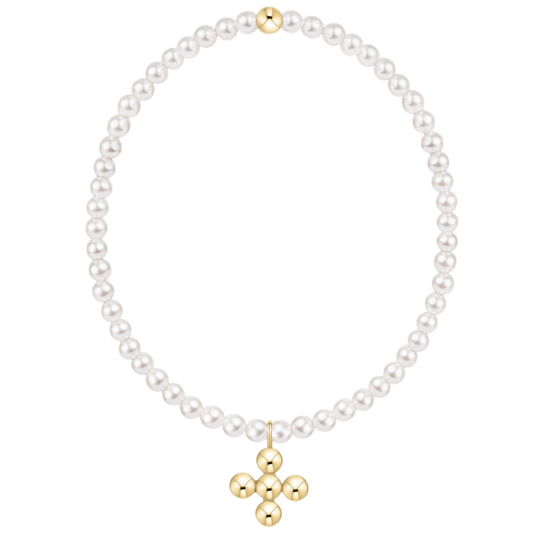 Classic Pearl Beaded Signature Cross Charm Bracelet