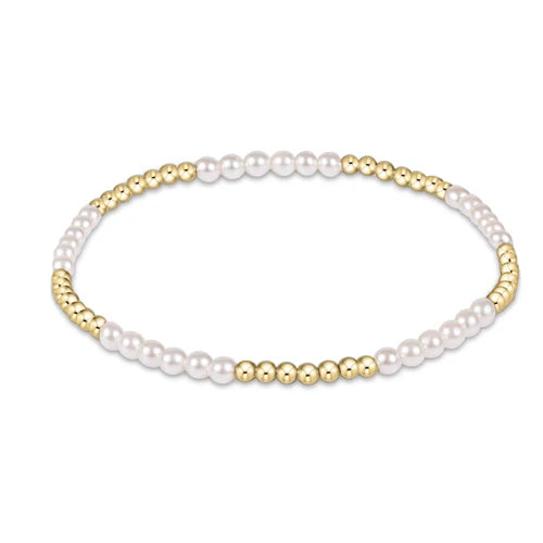 Classic Blissful Bead Bracelet - 3mm Pearl