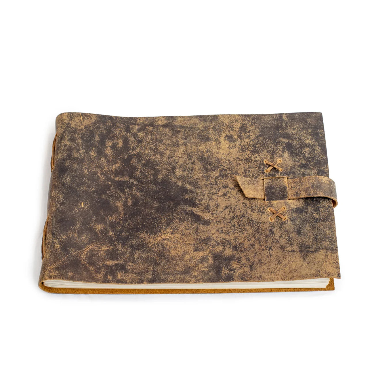 Brown Distressed Leather Guest Book