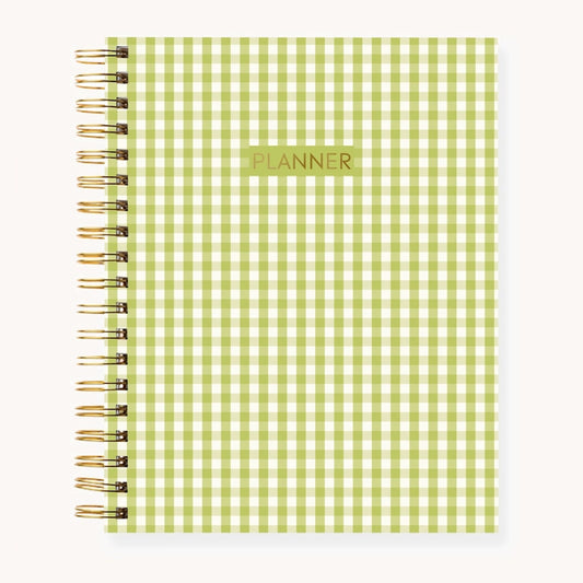 Green Gingham Undated Planner