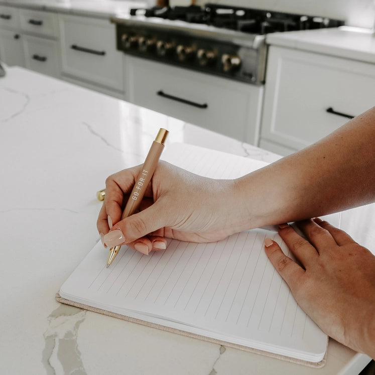 Go For It Fabric Journal - Tan