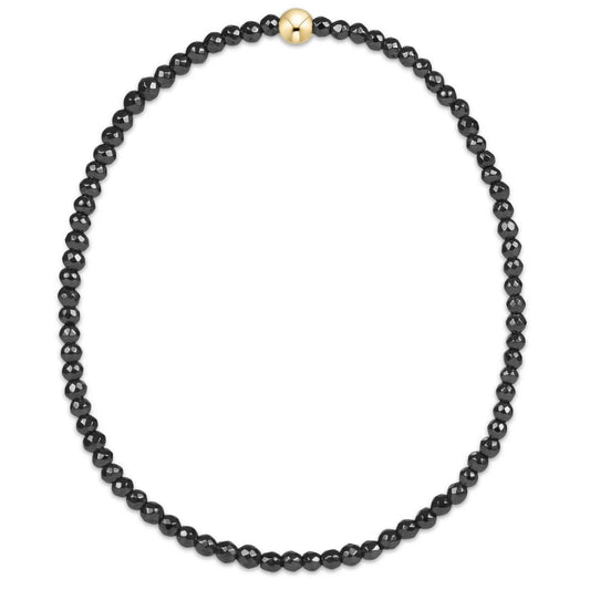 Faceted Hematite 2mm Bead Bracelet - Extends