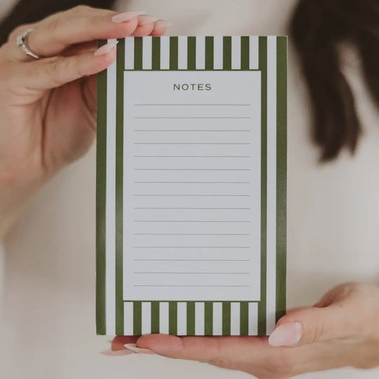 Green Striped Notepad