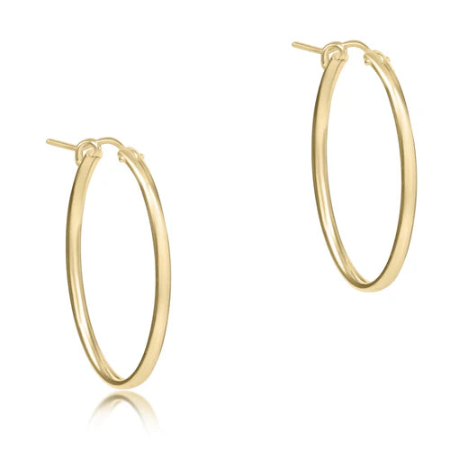 Gold Oval 1" Hoop - Smooth