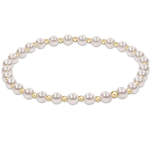 Classic Grateful Pattern Bead Bracelet - Pearl