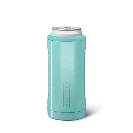Hopsulator Slim Can Cooler (12oz Can Cooler) - Glitter Aqua