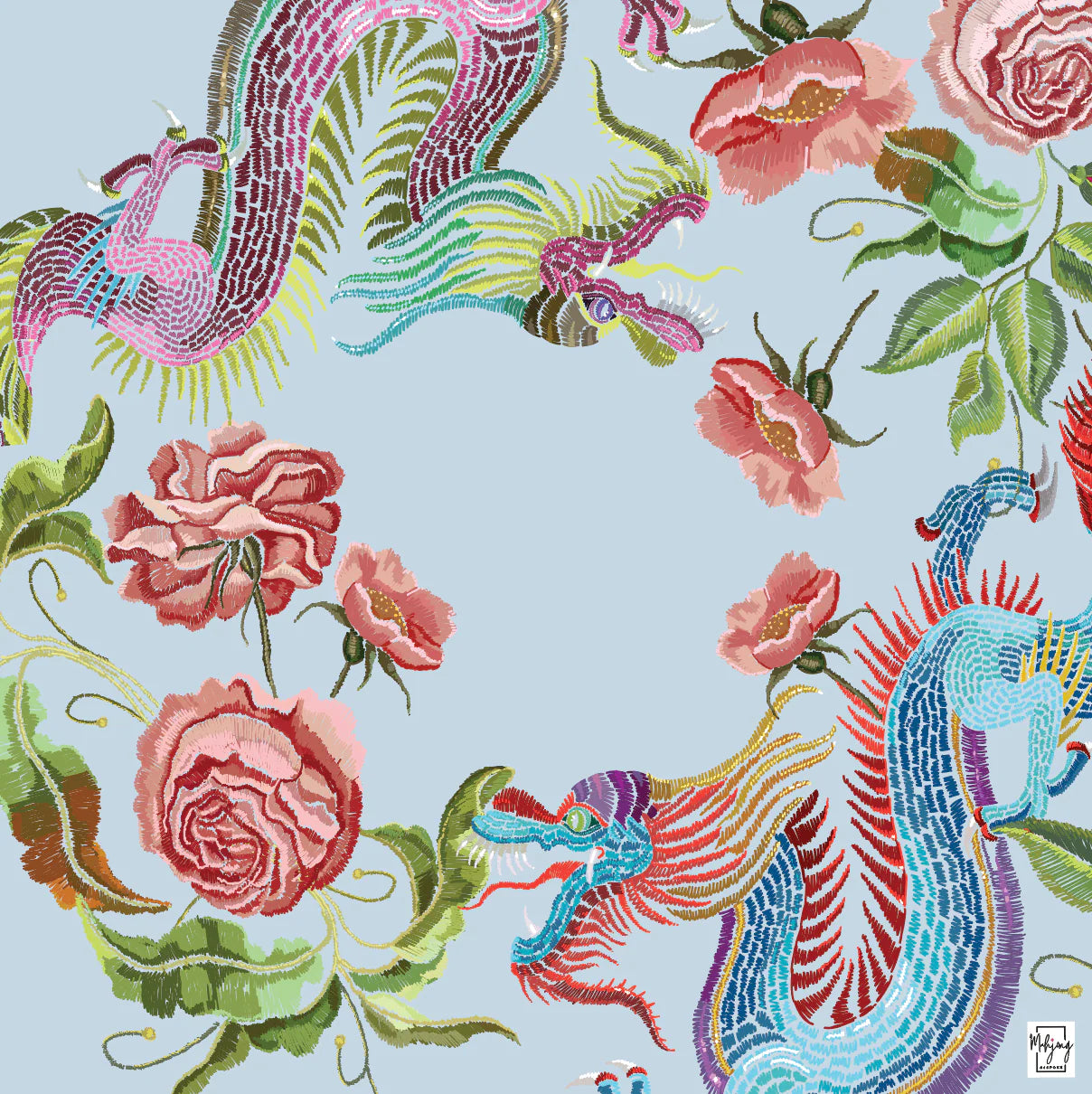 Year of the Dragon Mat - Periwinkle