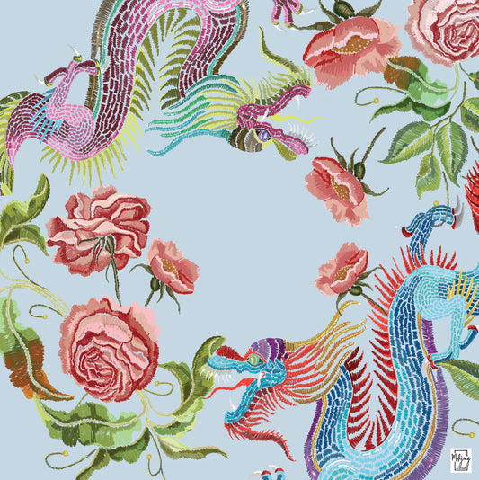 Year of the Dragon Mat - Periwinkle