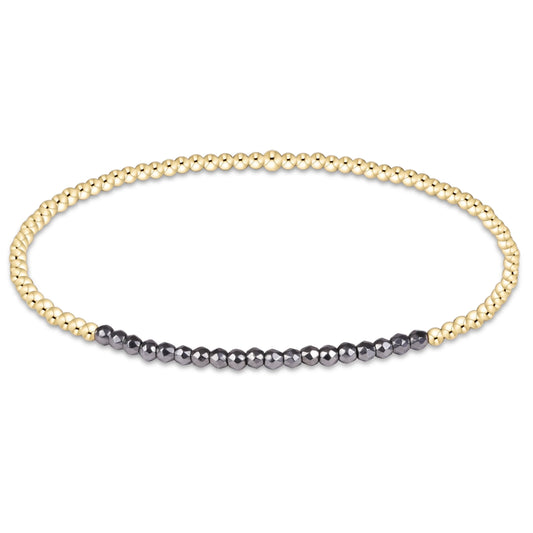 Gold Bliss Silver Faceted Hematite Gold Bracelet