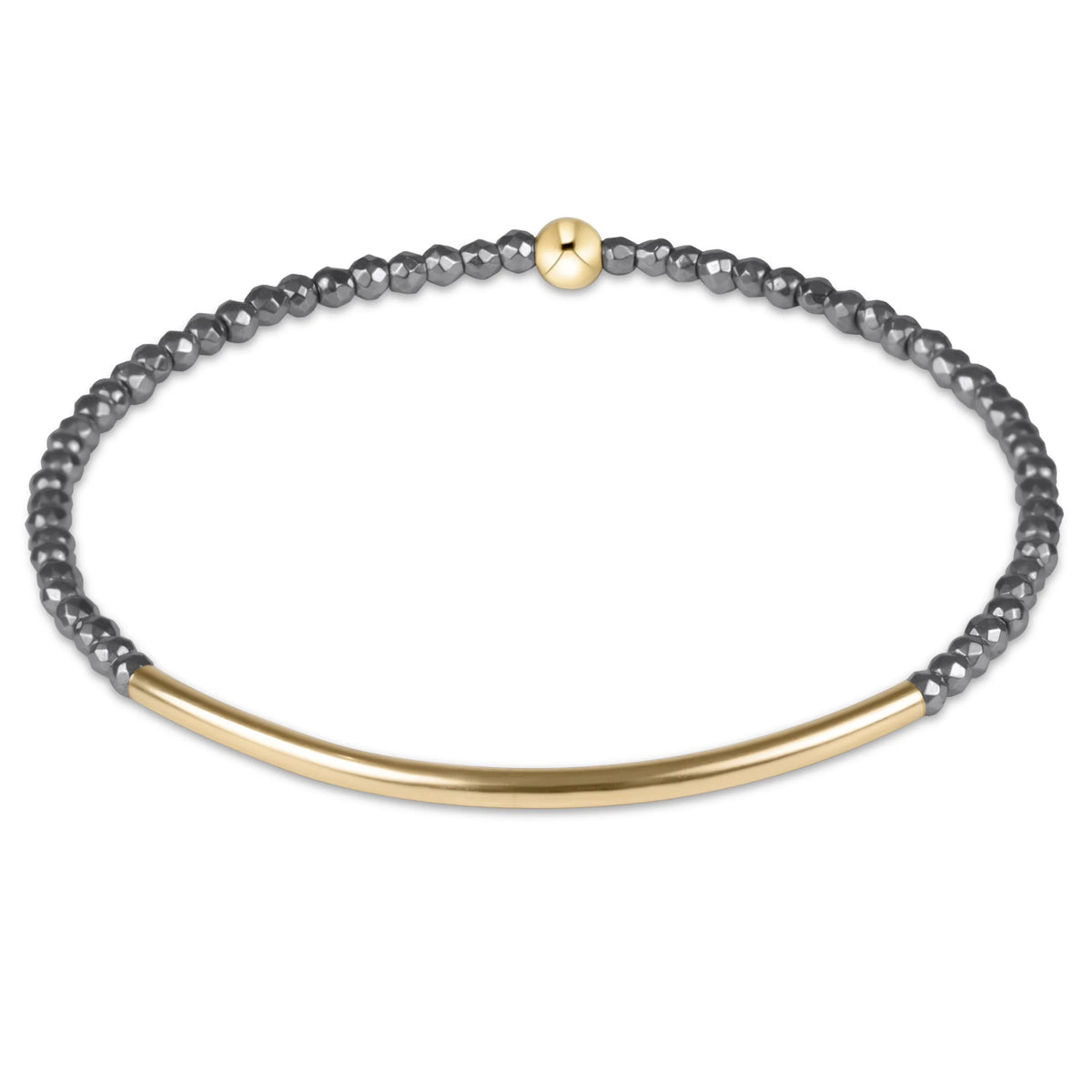 Bliss Bar Gold Silver Faceted Hematite Bracelet