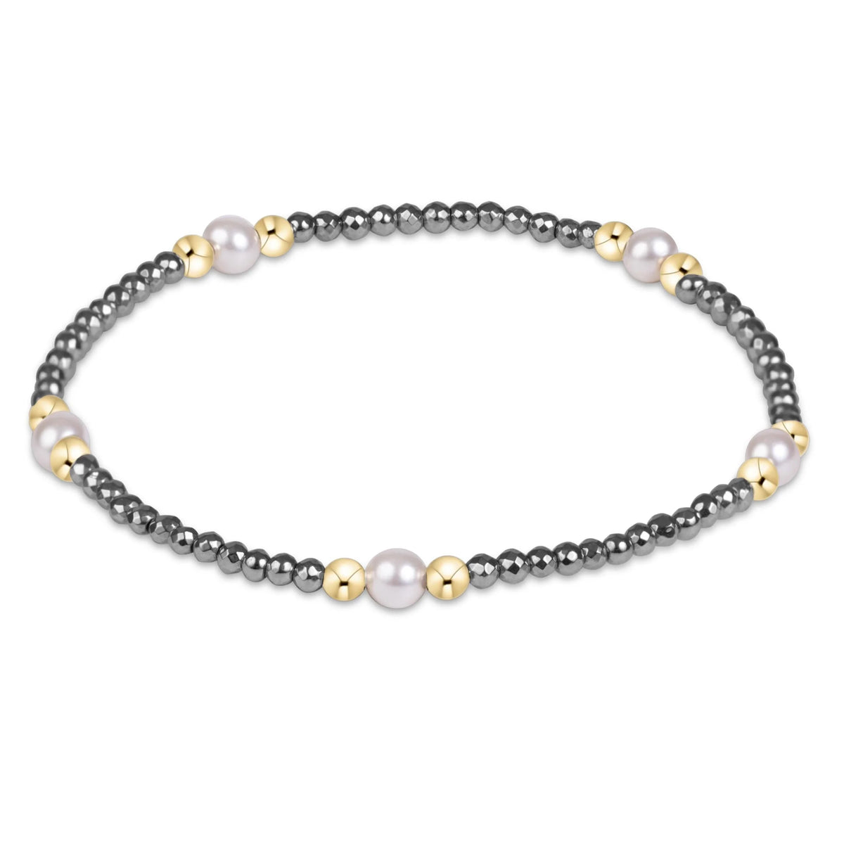 Purpose Pearl Silver Faceted Hematite Bracelet