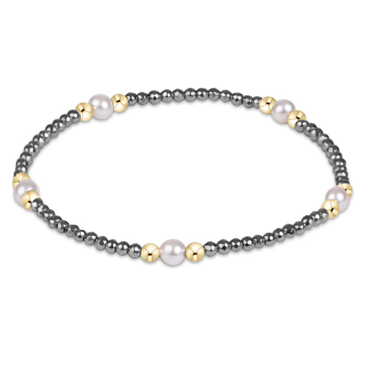Purpose Pearl Silver Faceted Hematite Bracelet